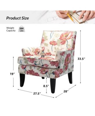 Herrera Classic Upholstered Armchair with Nail Head Trim