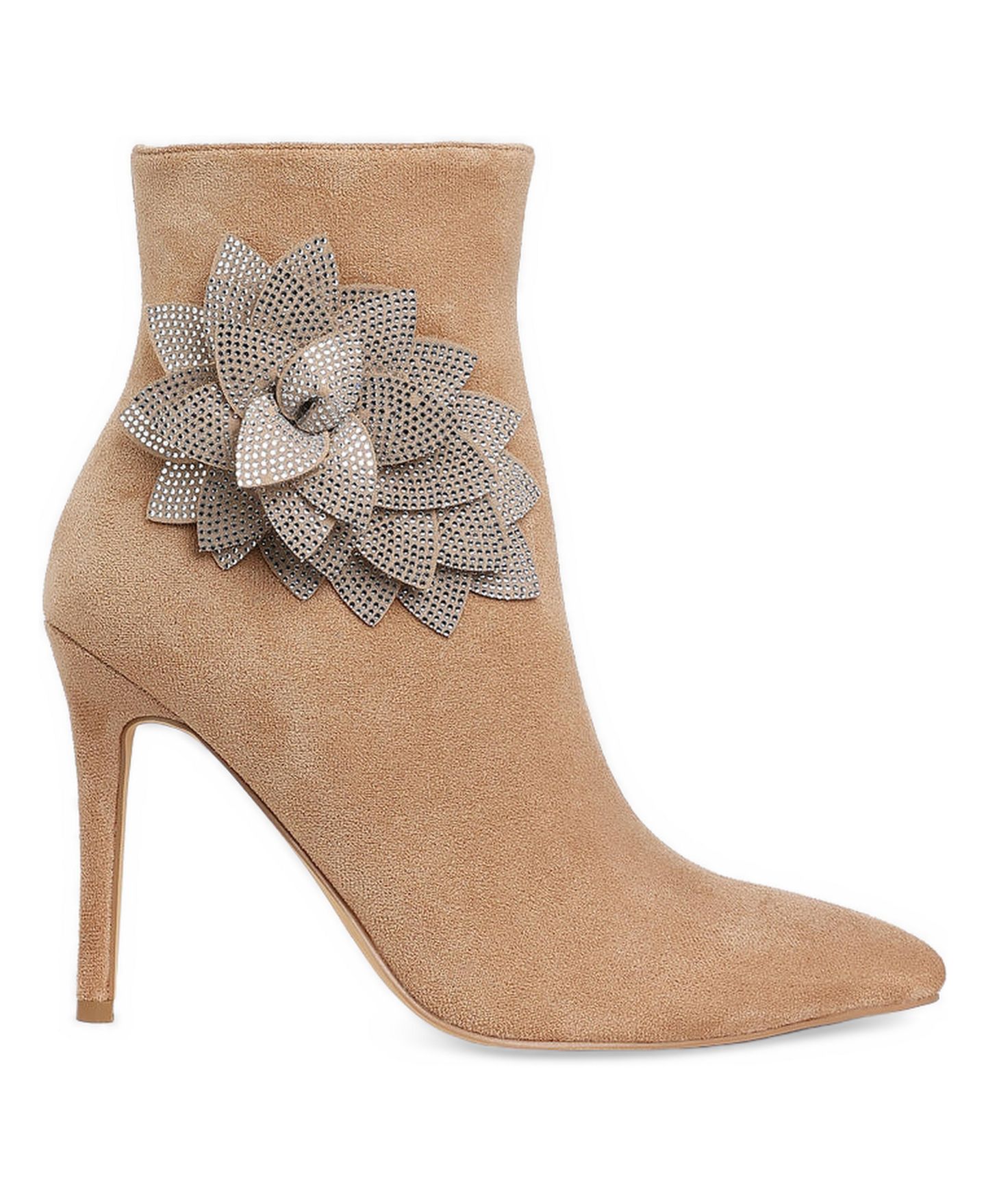 Женские ботинки London Rag Yarrow Rhinestones Petal Detail, цвет: Бежевый — фото 2