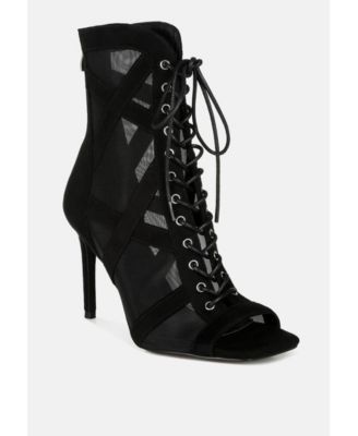 Womens Anarki Mesh Lace-Up Ankle Boots
