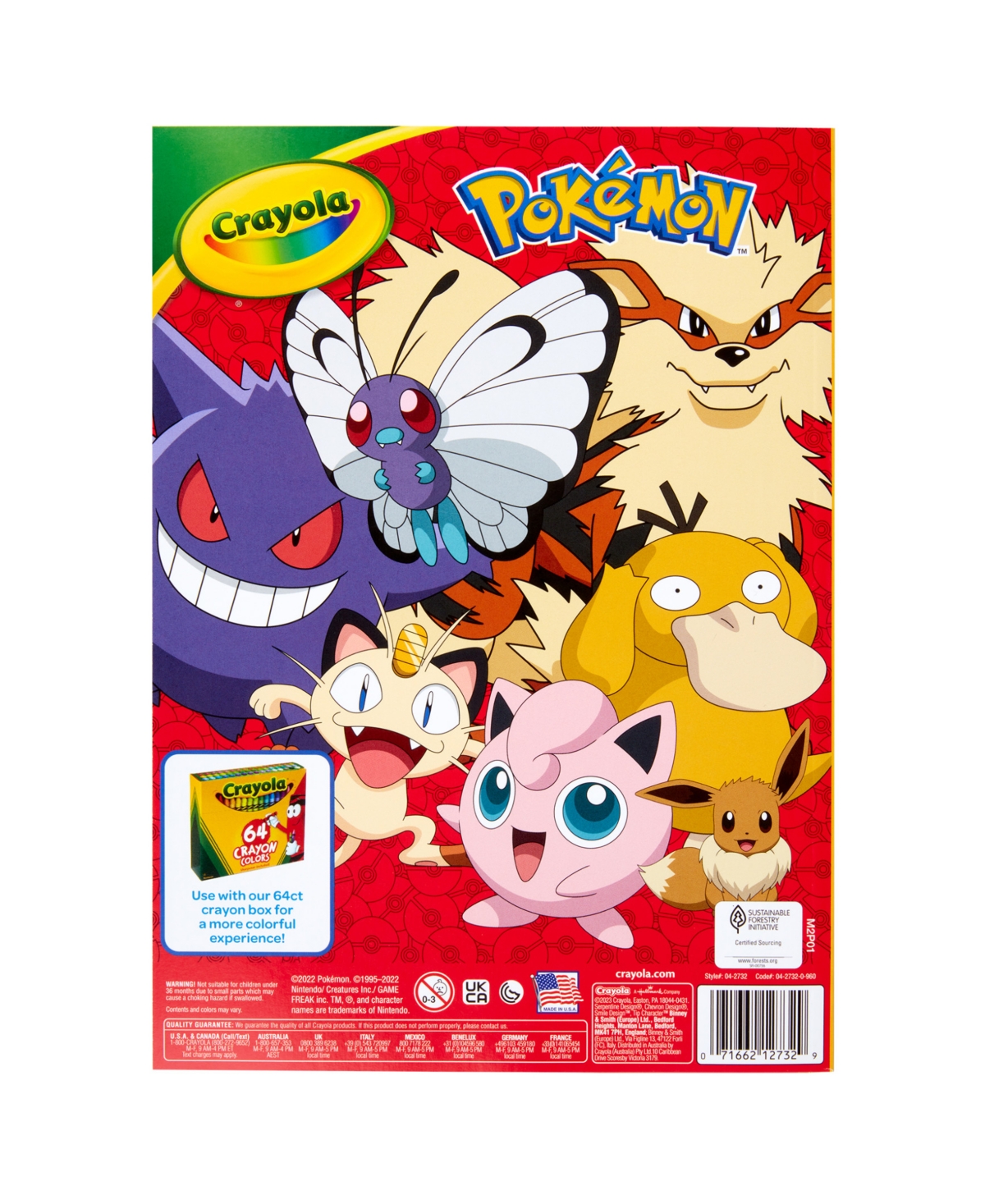 Crayola Pokemon Coloring Book, 96 Pages, Pack Of 8 In Assorted