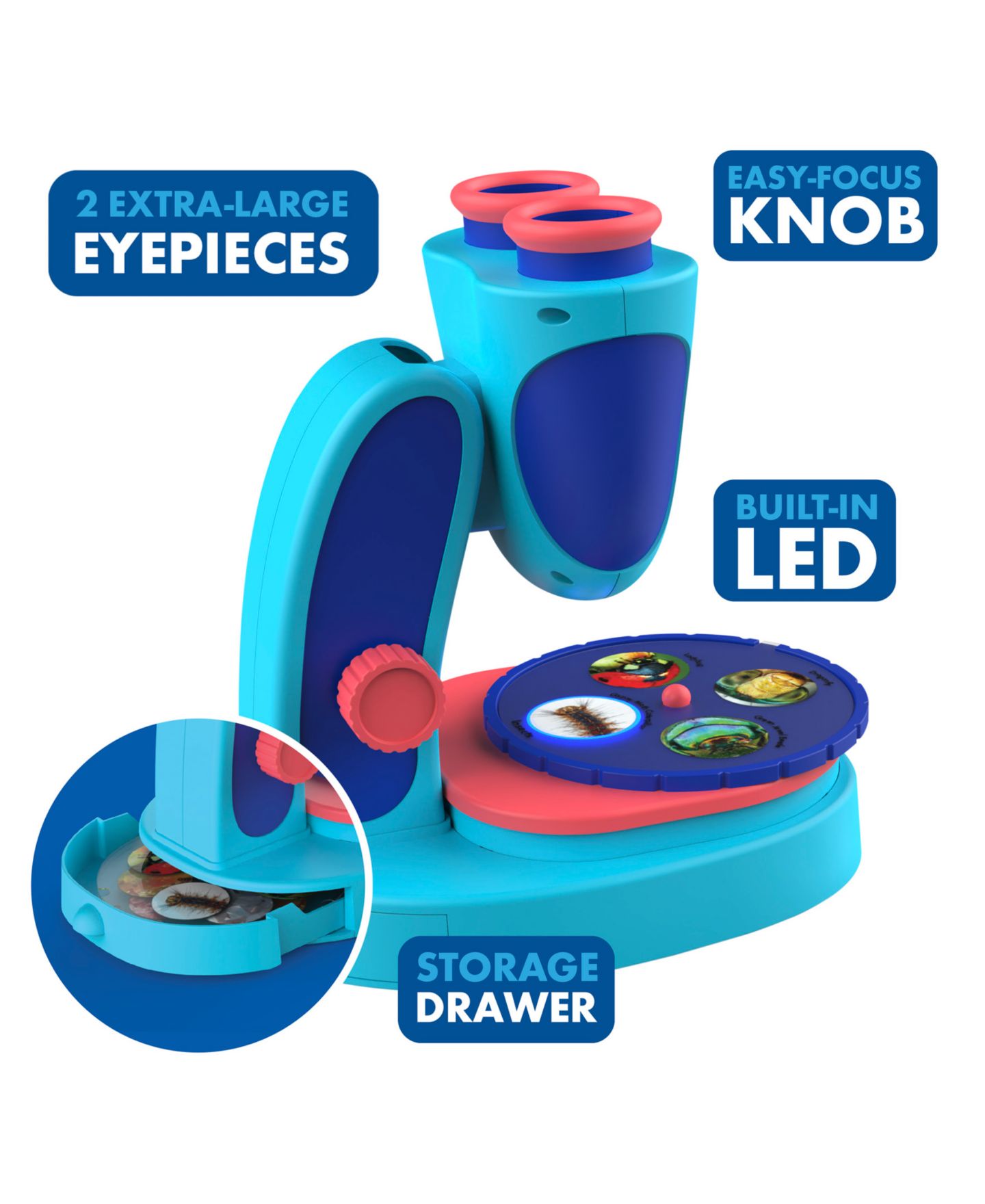 Детские игрушки Educational Insights Kidscope 3x Magnification Microscope with 15 Printed Slides and LED Light, Ages 5+ — фото 4