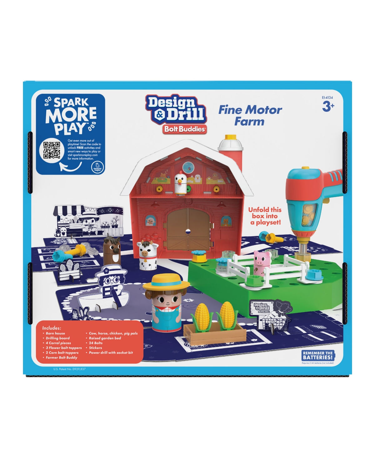 Educational Insights Design Drill Bolt Buddies Barn In Multi