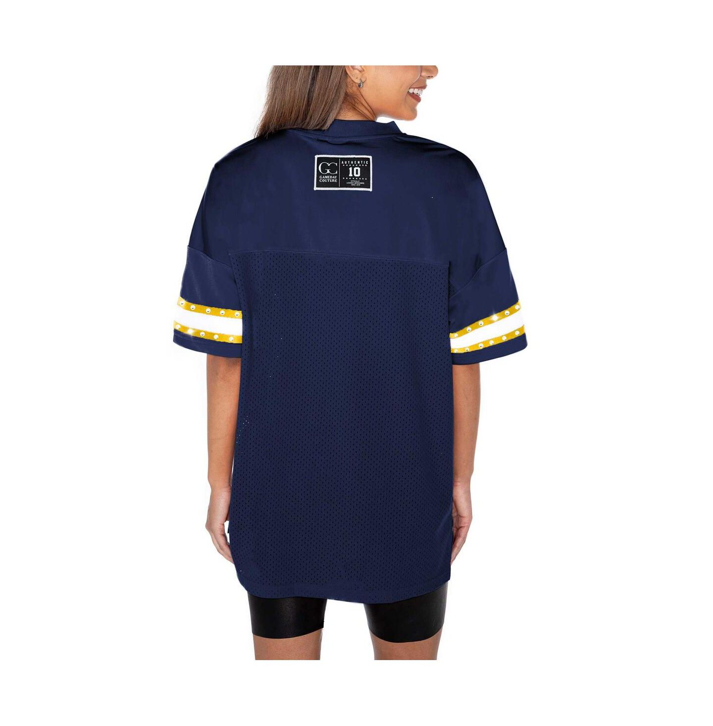 Женская футболка Gameday Couture Navy Michigan Wolverines Until Kickoff Rhinestone Fashion — фото 3
