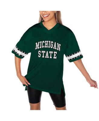 Women's Green Michigan State Spartans Until Kickoff Rhinestone Fashion T-Shirt