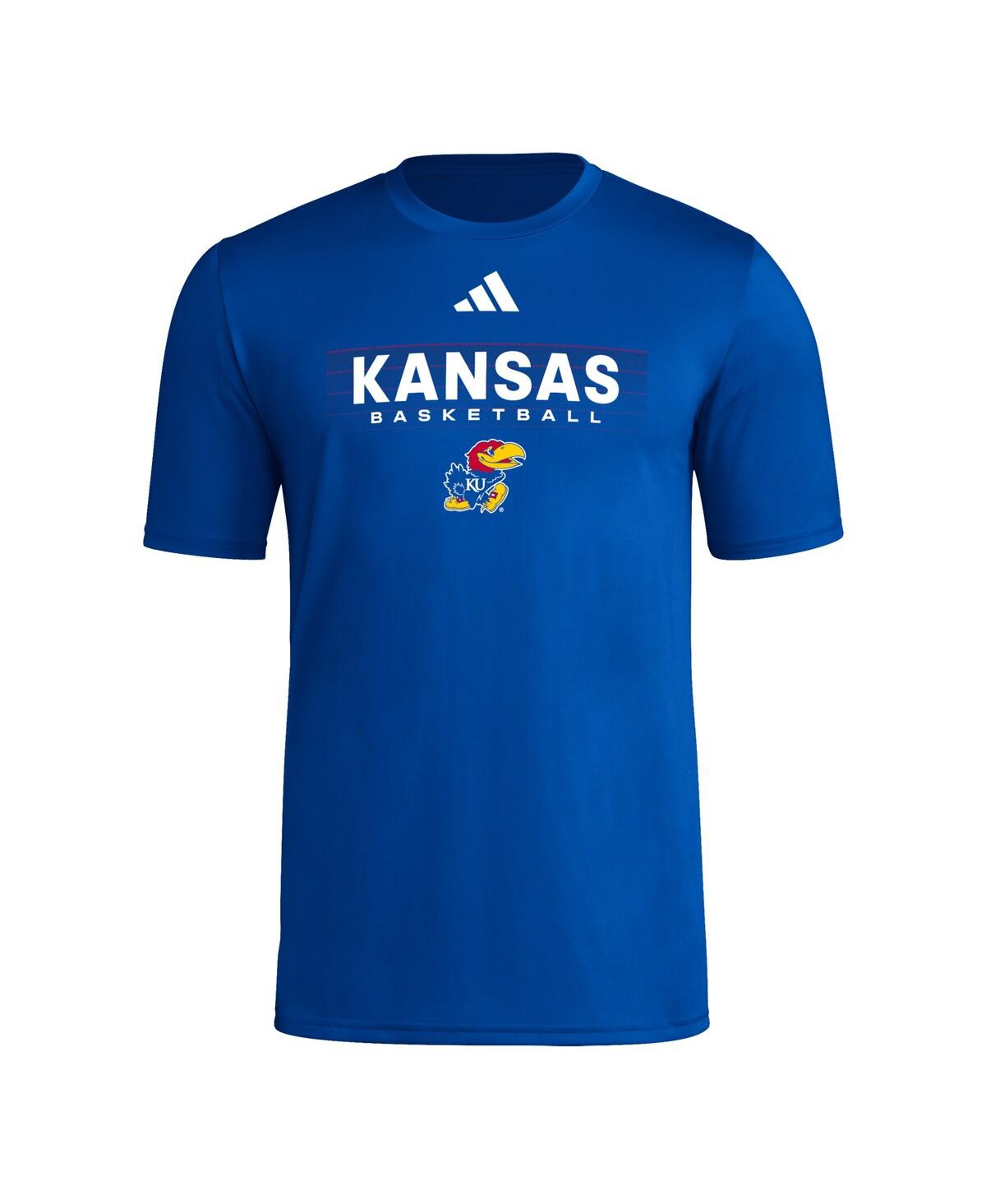 Adidas Originals Men's Royal Kansas Jayhawks Locker On-court In The Fade Pregame Aeroready T-shirt In Royal