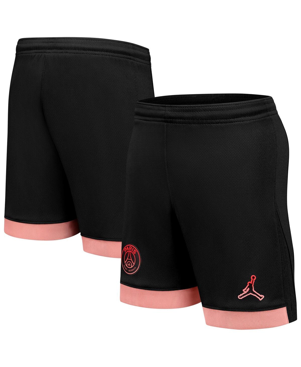 JORDAN BIG BOYS AND GIRLS BLACK PARIS SAINT-GERMAIN 2024/25 THIRD STADIUM SHORTS 