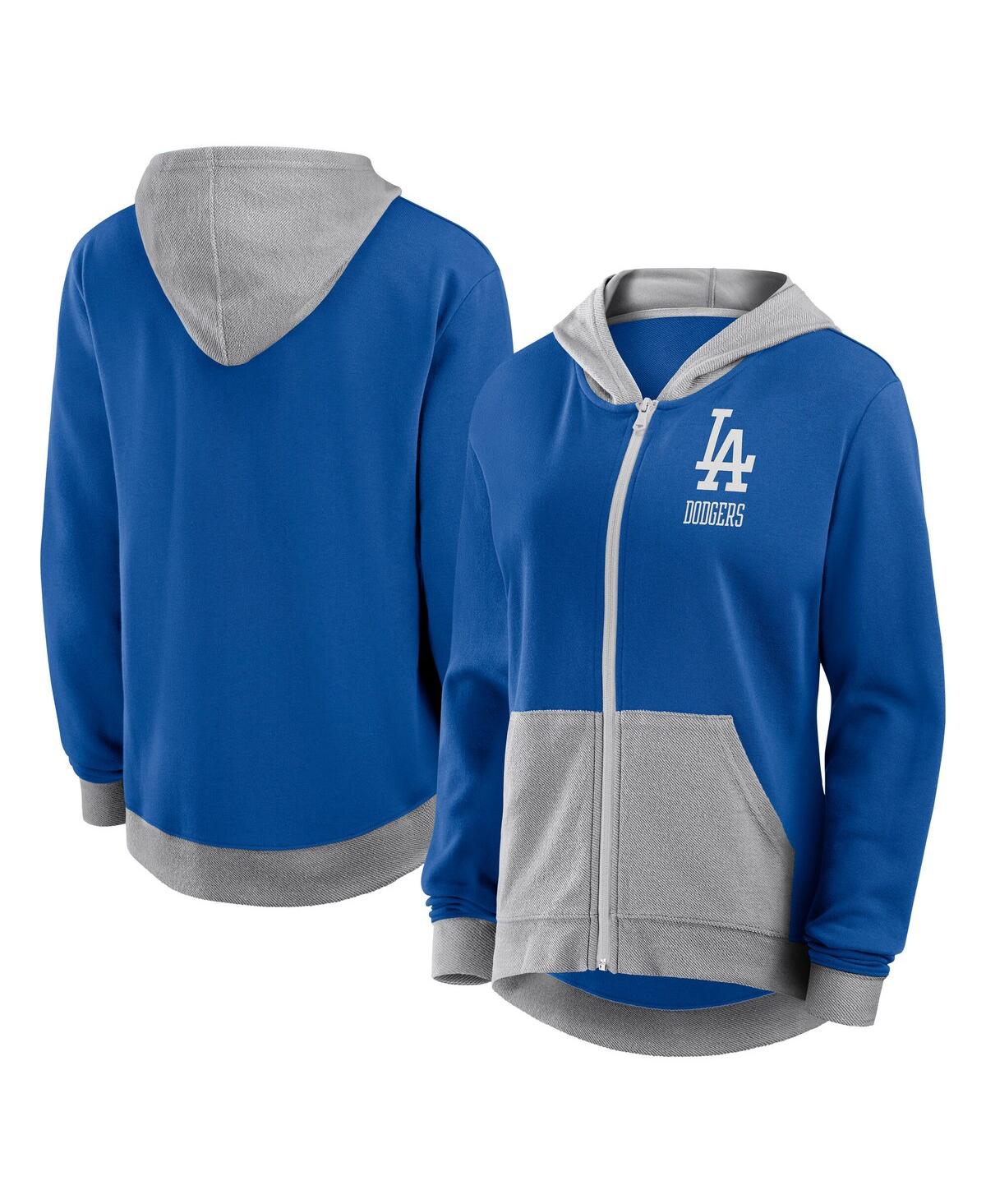 Fanatics Women's Royal Los Angeles Dodgers Hit It French Terry Full-zip Hoodie In Royal