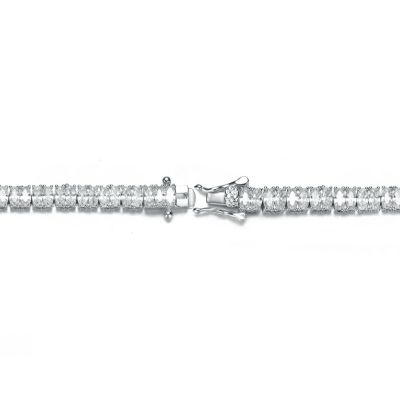 White Gold Plated with Clear Cubic Zirconias Tennis Bracelet