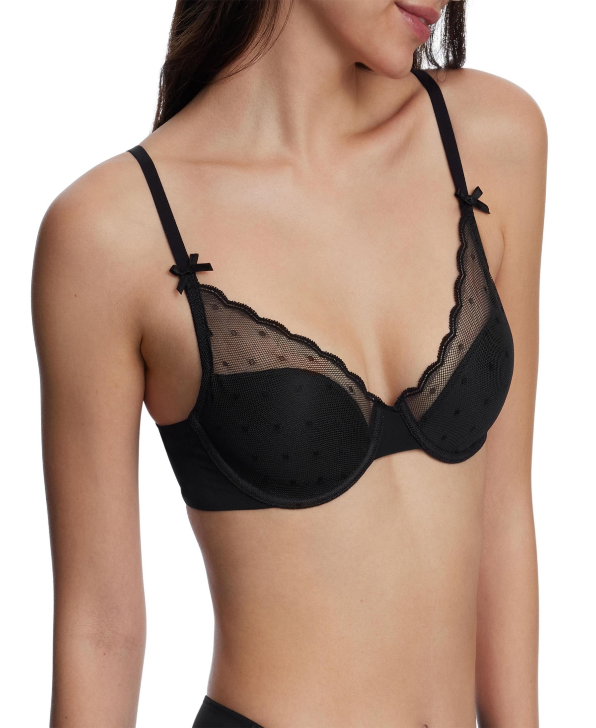 Skarlett Blue Women's Siren Lightly Lined Dotted Lace Underwire Bra