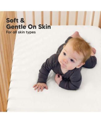 2pk Soothe Fitted Crib Sheets Neutral, Baby Crib Sheets, Fits Standard Nursery Baby Mattress
