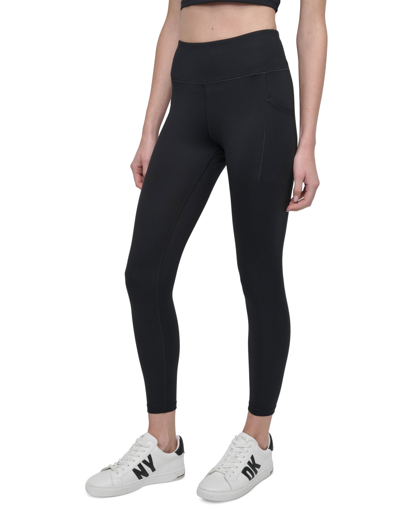 Женские компрессионные леггинсы DKNY Balance 7/8 с высокой талией, цвет: Чёрный — фото 1