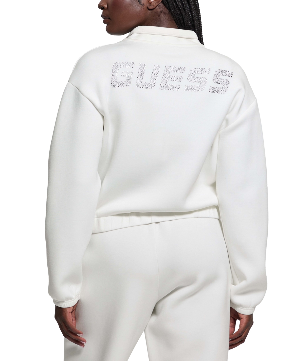 Guess Women's Cecilia Scuba High-Neck Zip-Up Sweatshirt