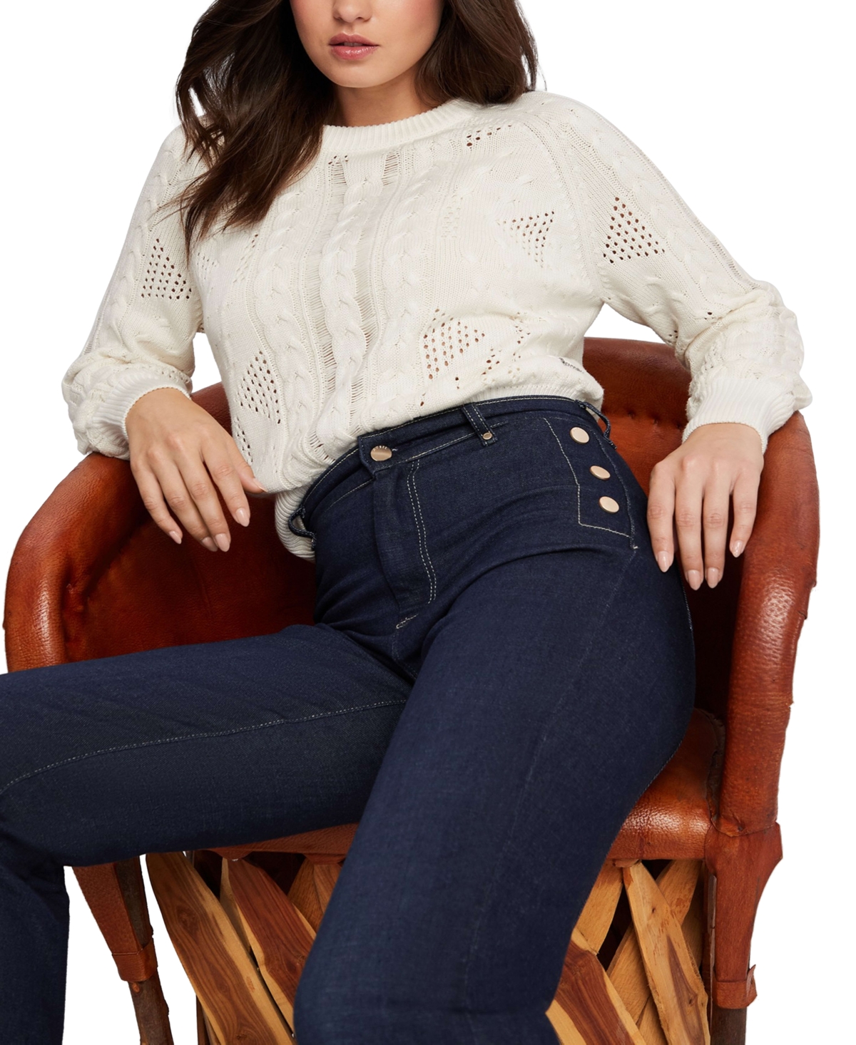 Guess Women's Faye Sailor Flared Jeans In Dark Wash