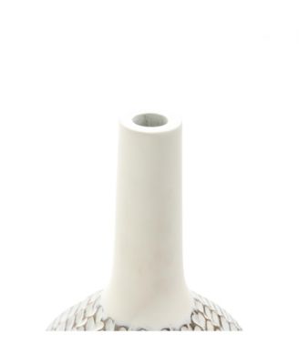 Modern Geometric Pattern Polyresin 23.5-Inch Tall Trumpet Vase