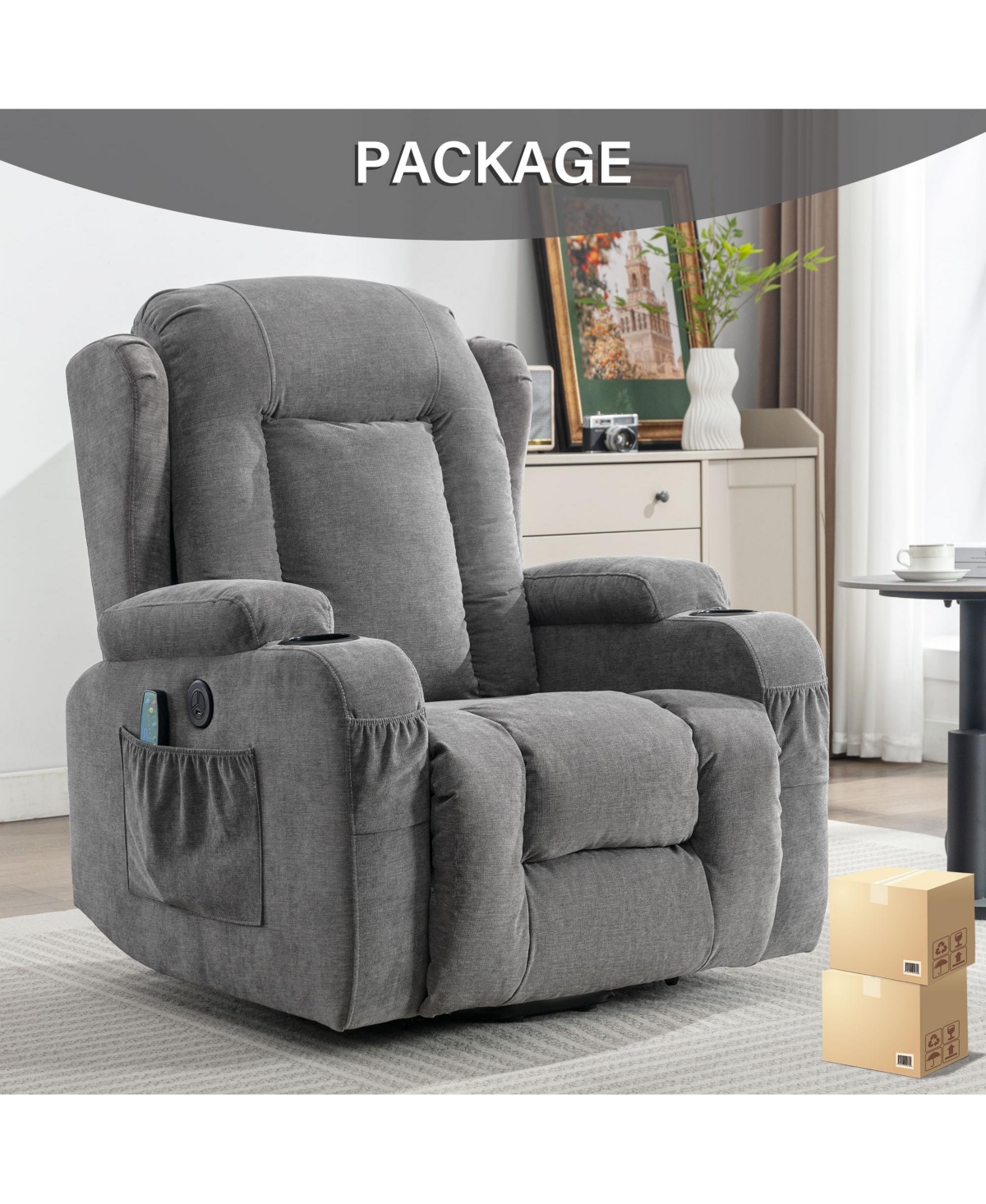 Boyel Living Power Lift Recliner Chair Recliners with Heat and Massage Recliner Chair