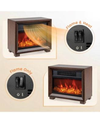 Mini Wooden Space Tabletop Fireplace with Realistic Flame Effect