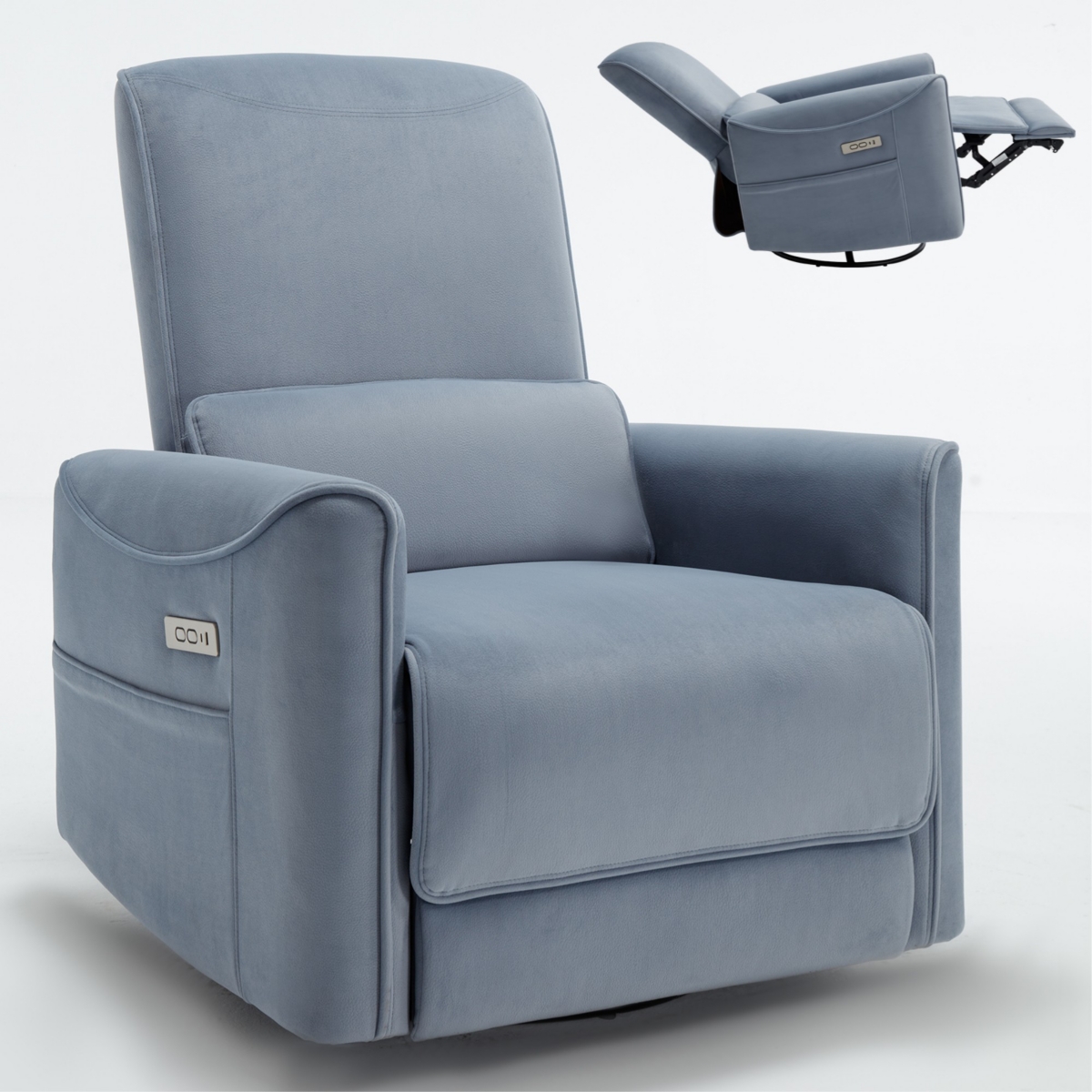 Boyel Living Swivel and Rocker Power Recliner Chair Heavy Duty Motion Mechanism with Usb and Type-c Ports