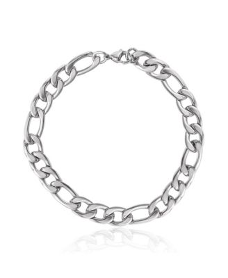 Stainless Steel Figaro Chain & Bracelet Set - Classic Jewelry for Men
