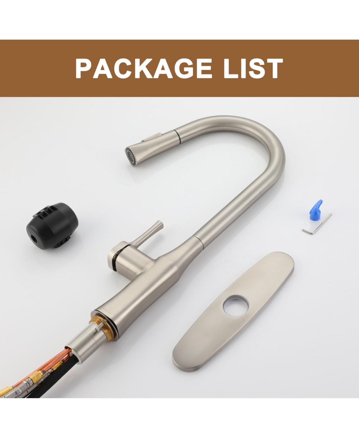 Casainc 1.8 Gpm Single-Handle Pull-Down Kitchen Faucet Single Hole with Deck Plate