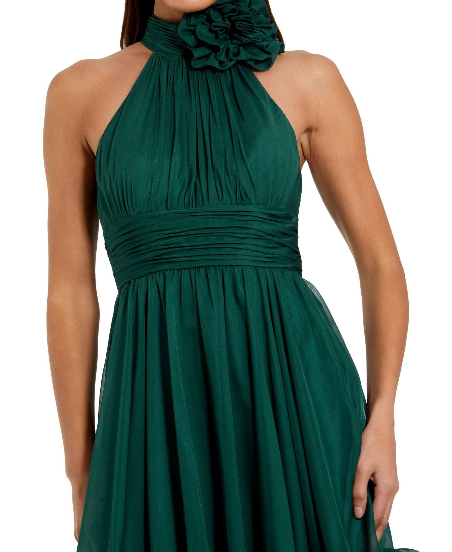 Women's Sleeveless Chiffon Mini Dress With 3D Flower