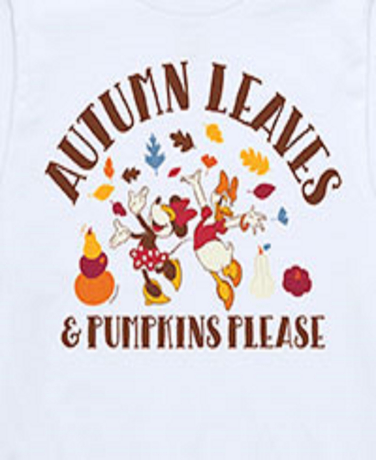 Hybrid Big Boys Disney Autumn Leaves Graphic Tee In White
