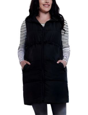Women's Woven Full-Zip Sleeveless Quilted Puffer Vest - Motherhood Maternity