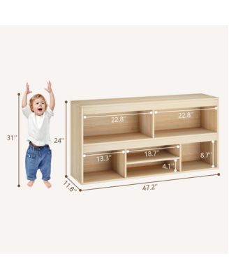 6 Cubes Kids Bookshelf Wooden Storage Cabinet Playhouse Shelves Cabinet