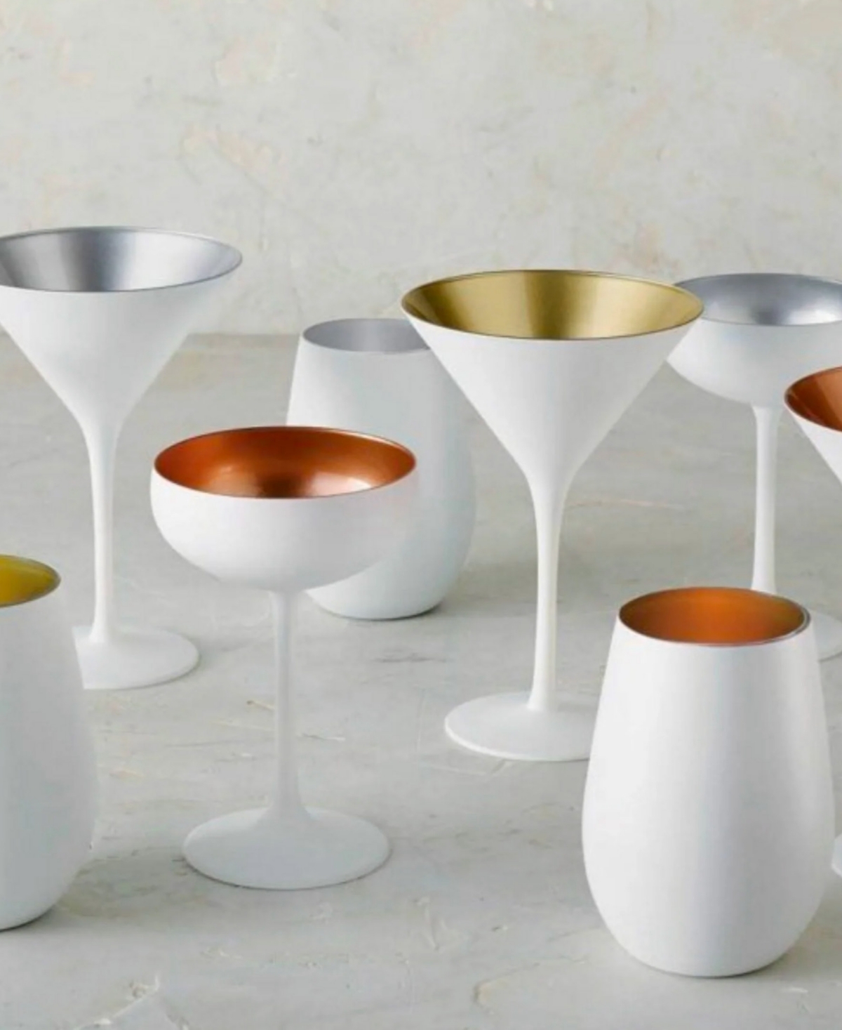 Stolzle Lausitz Olympia Saucer Glasses, Set Of 2 In White With Silver