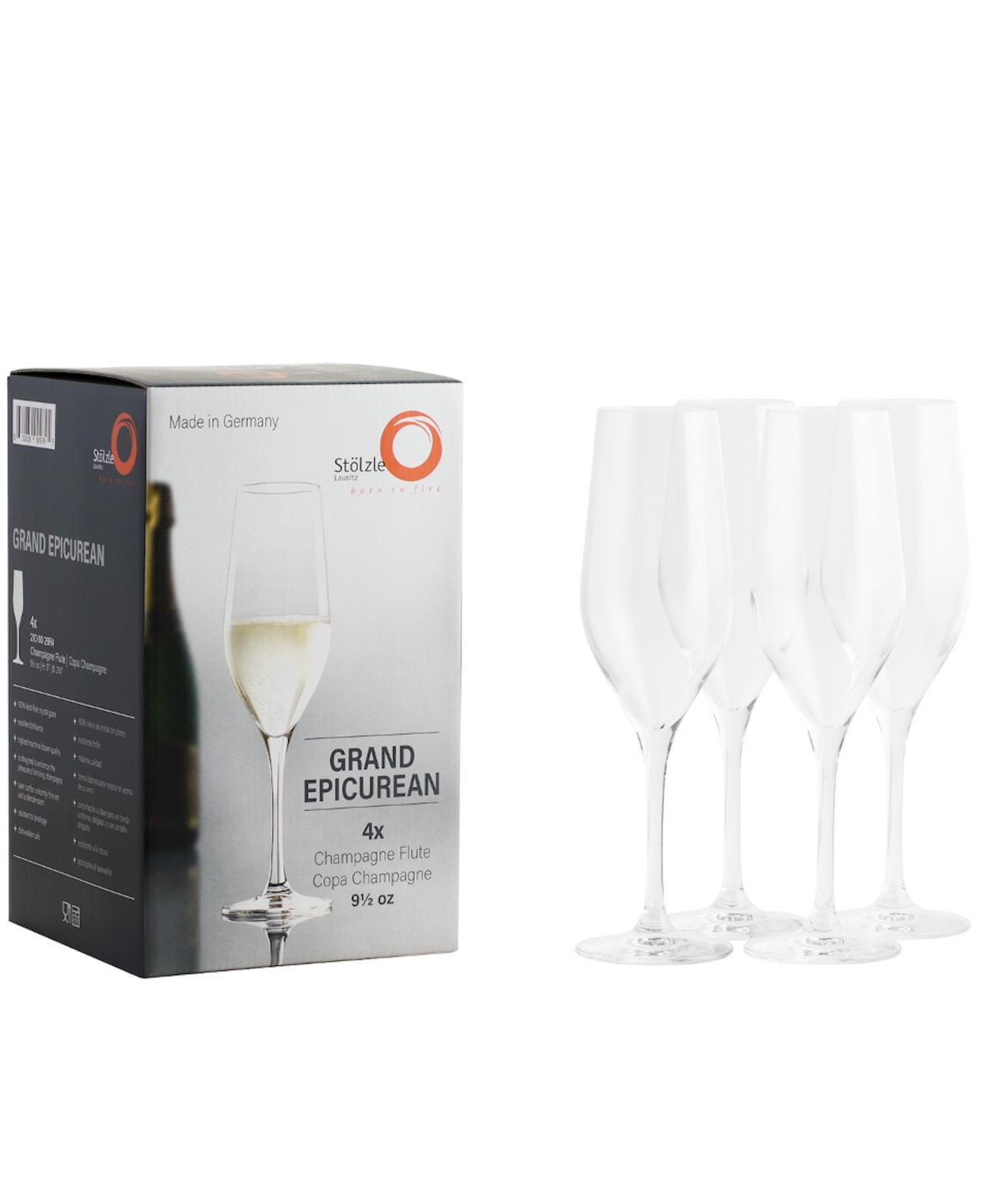 Stolzle Lausitz Grand Epicurean Champagne Flutes, Set Of 4 In Crystal