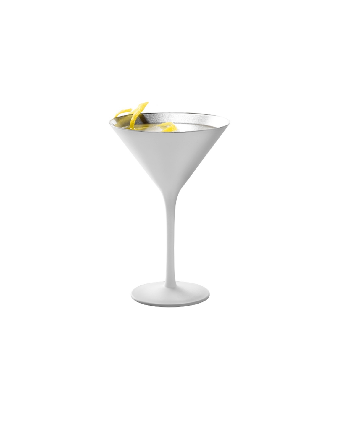 Stolzle Lausitz Olympia Martini Glasses, Set Of 2 In White With Silver