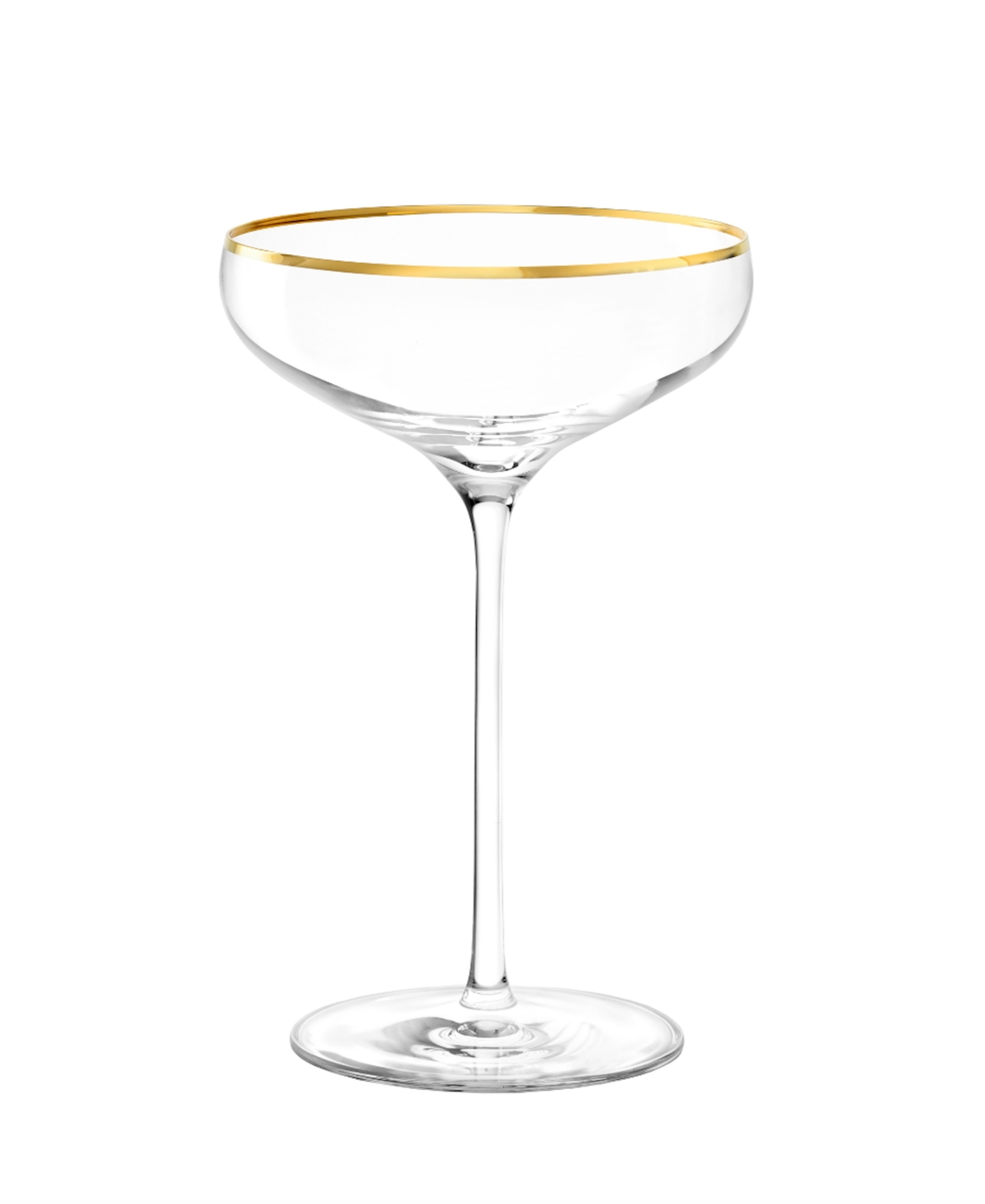 Stolzle Lausitz Cabaret Swing Saucers Glasses, Set Of 4 In Crystal With Gold Rim