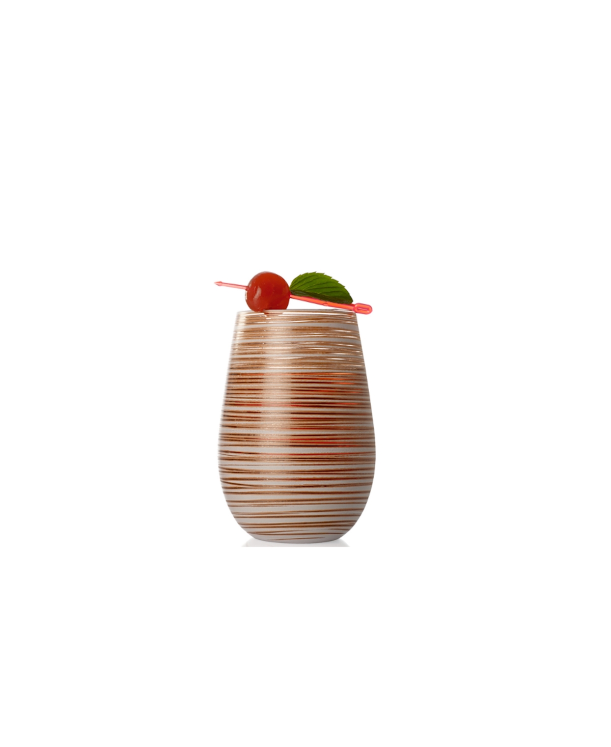 Stolzle Lausitz Olympia Twister Tumblers, Set Of 2 In White With Bronze