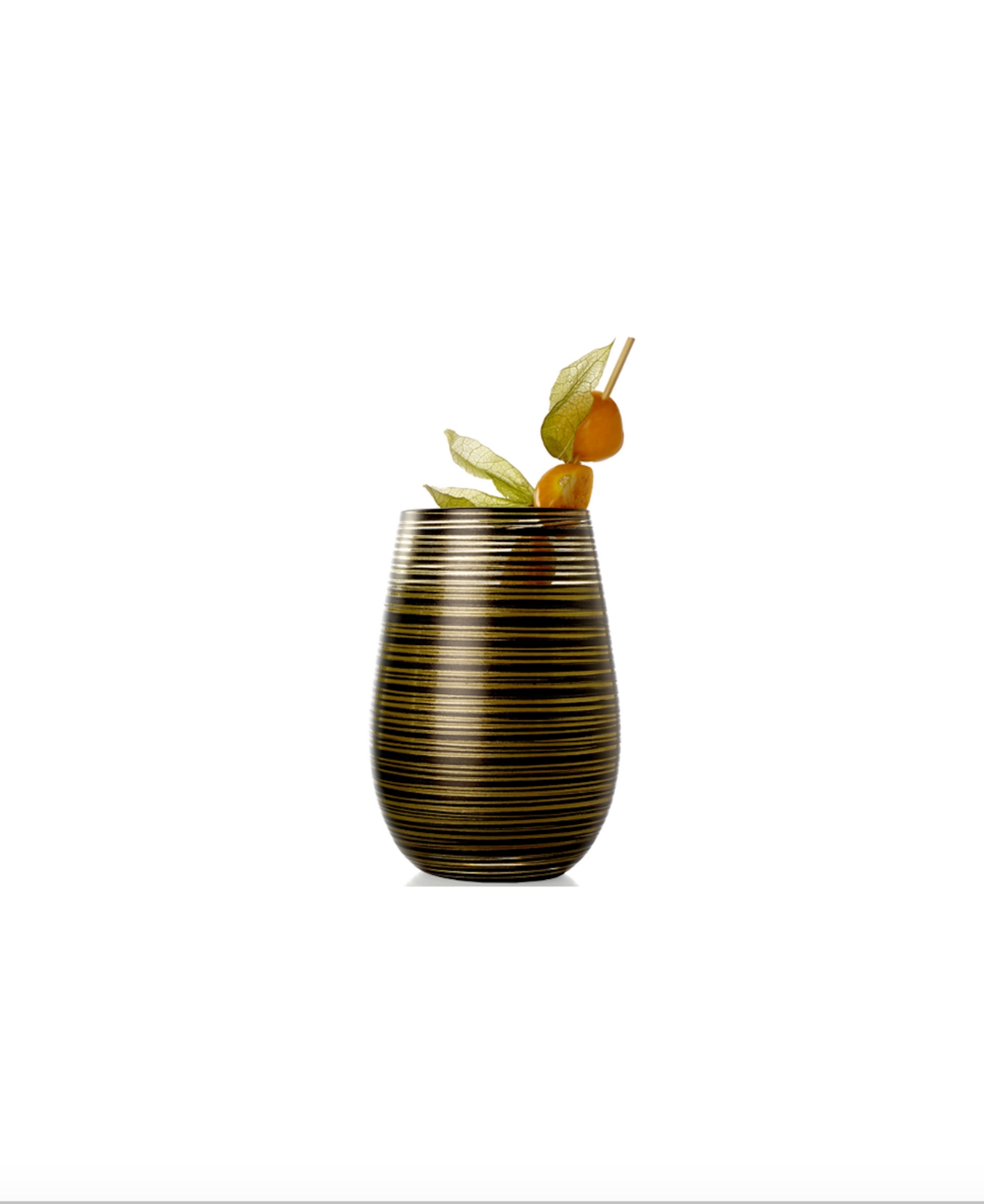 Stolzle Lausitz Olympia Twister Tumblers, Set Of 2 In Black With Gold