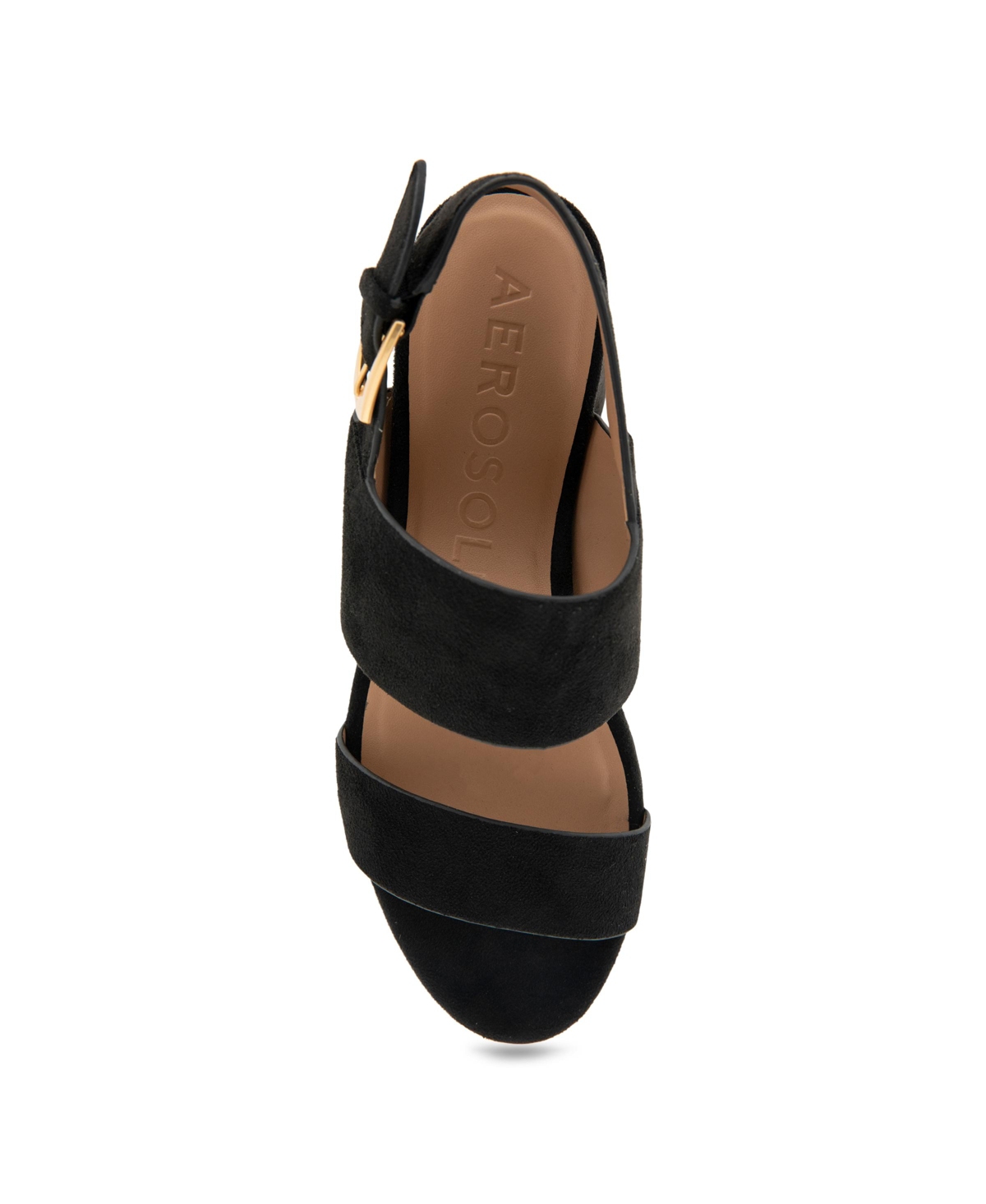 Shop Aerosoles Women's Camilia Pump Heel Sandals In Black Faux Suede