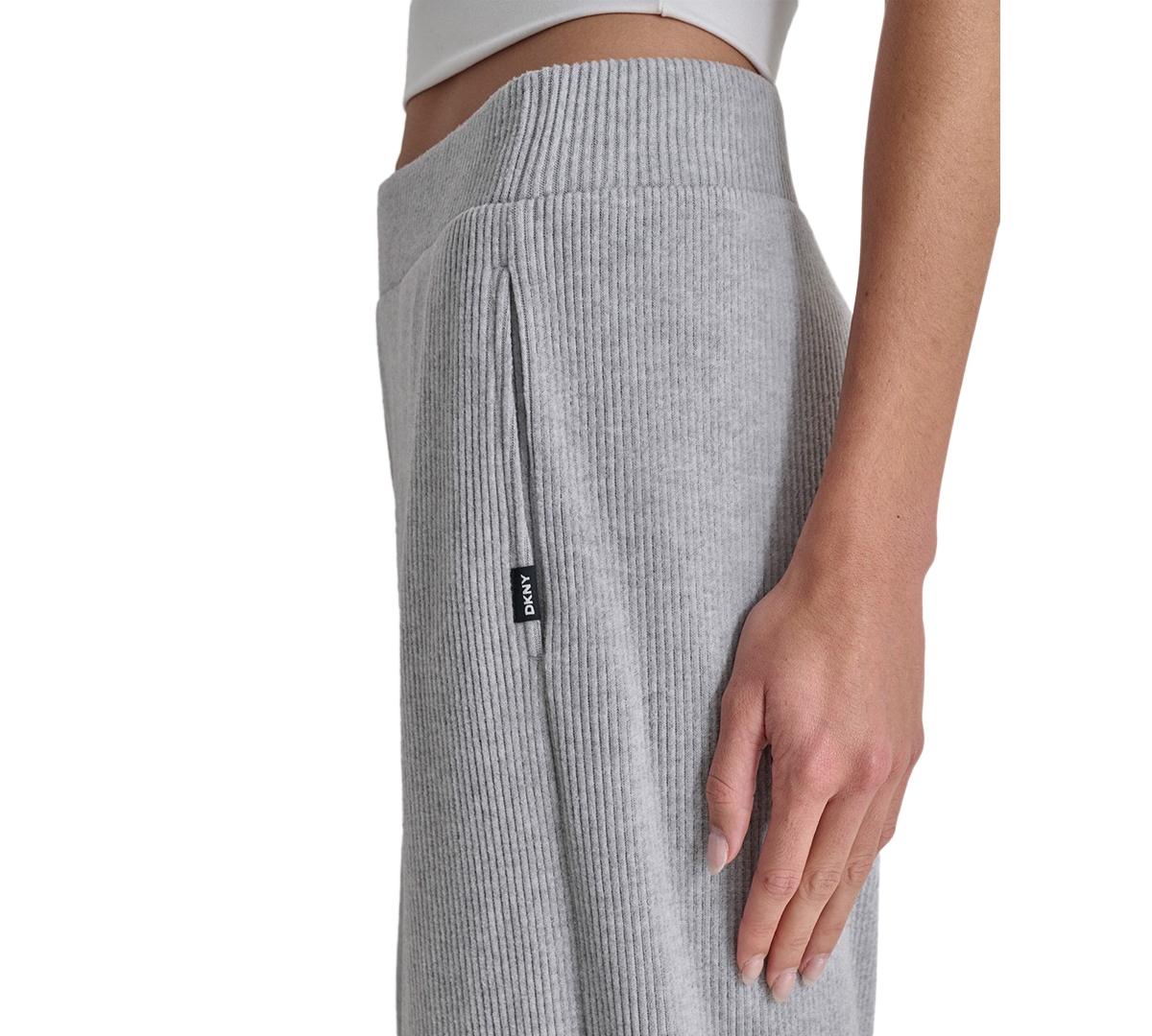 Dkny Women's Brushed Rib-Knit Straight-Leg Pants