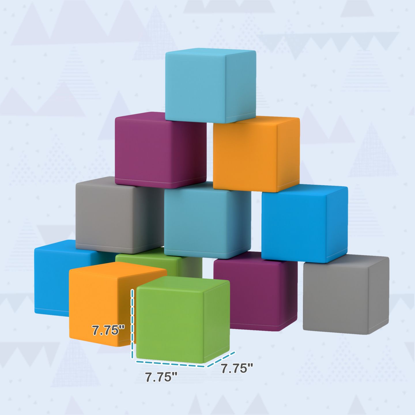 Детские конструкторы Soozier 12-Piece Soft Foam Stacking Blocks, Ages 1+, цвет: Contemporary — фото 9