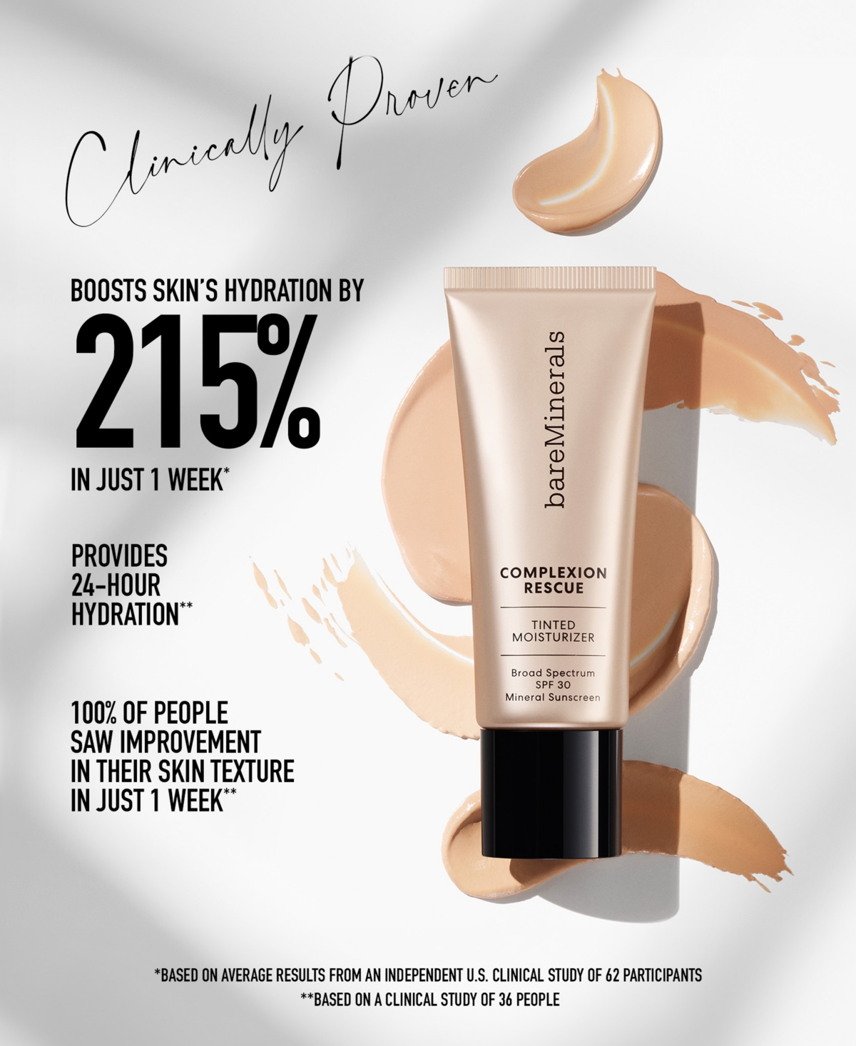 Bareminerals Complexion Rescue Tinted Moisturizer With Hyaluronic Acid And Mineral Spf 30 In Dune 7.5