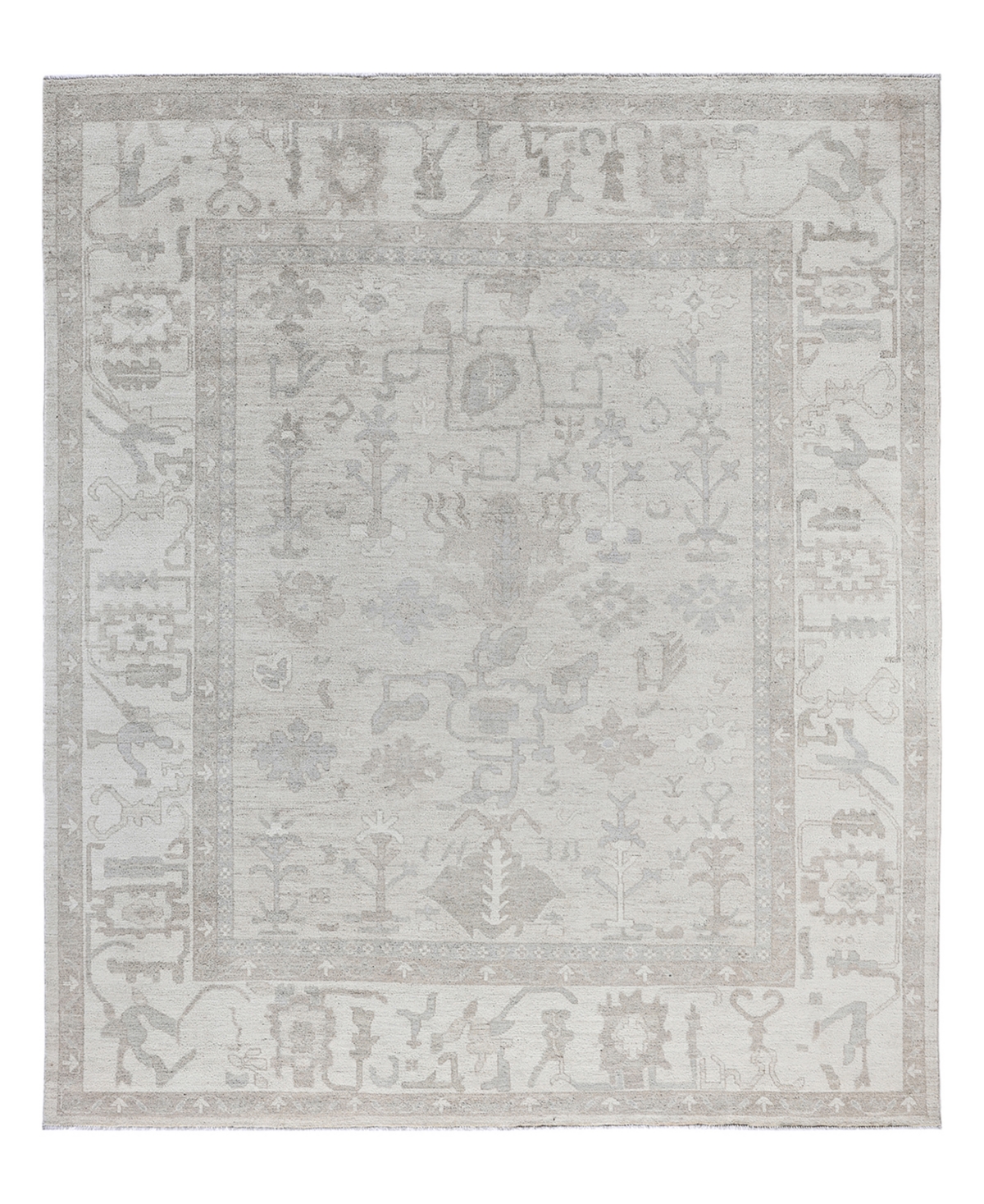 Adorn Hand Woven Rugs Oushak M1999 8'1"x9'8" Area Rug - Ivory