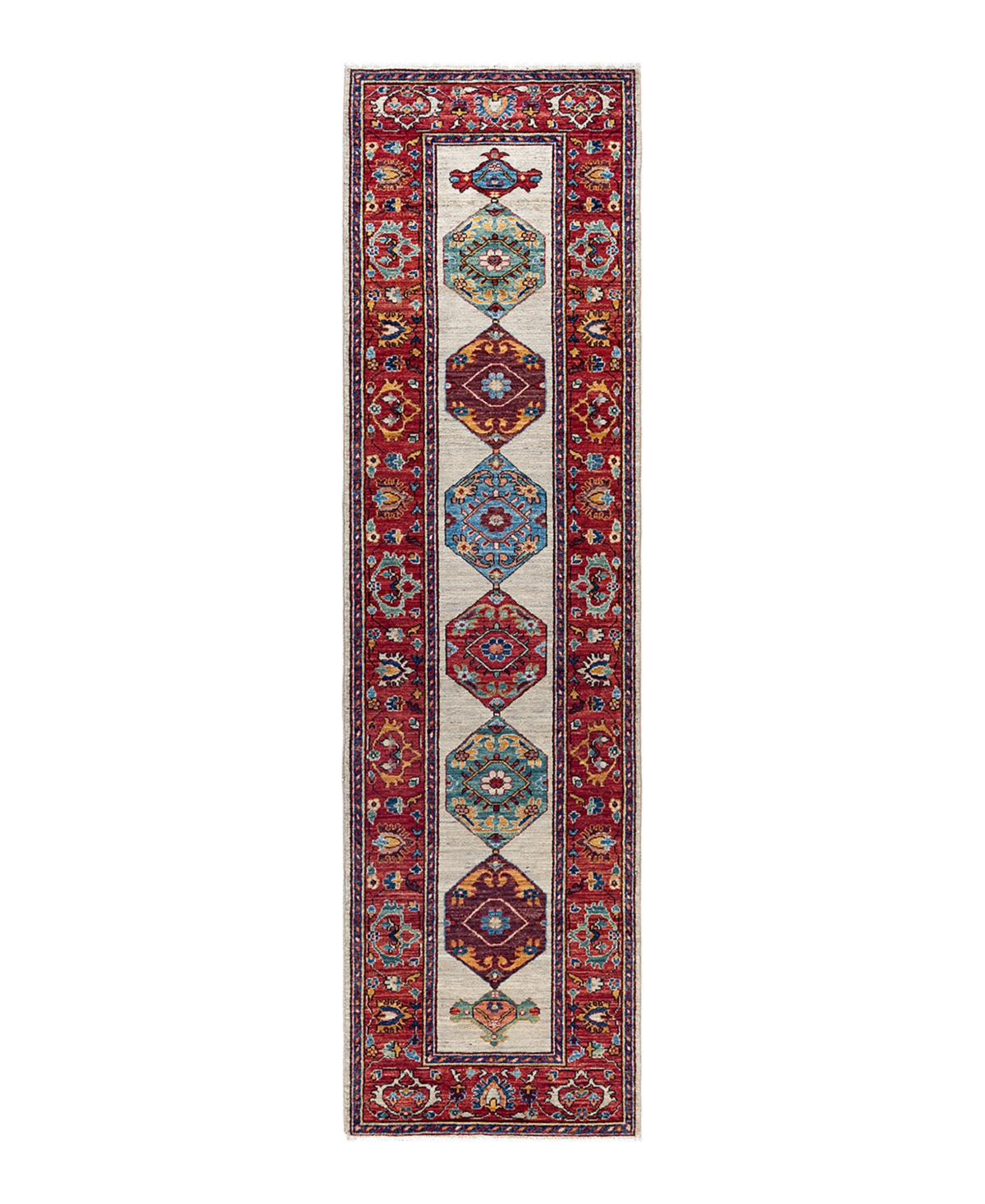 Adorn Hand Woven Rugs Serapi M1999 2'8"x9'9" Runner Area Rug In Beige