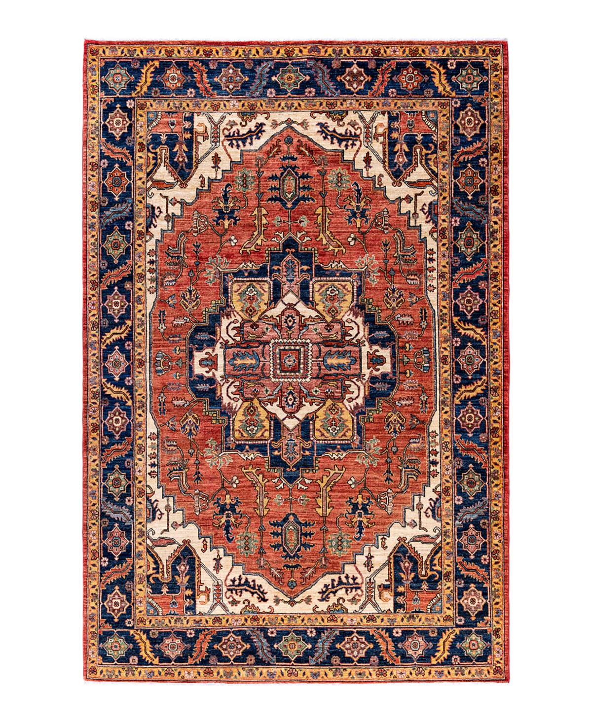 Adorn Hand Woven Rugs Serapi M1999 6'x9'5" Area Rug In Red