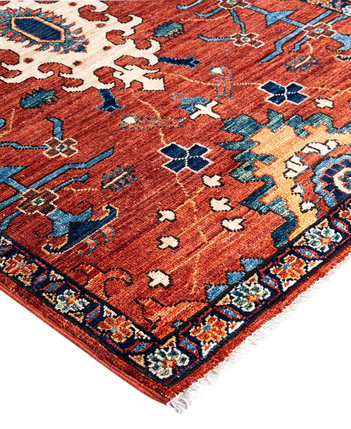 Adorn Hand Woven Rugs Serapi M1999 2'9"x9'11" Runner Area Rug In Red