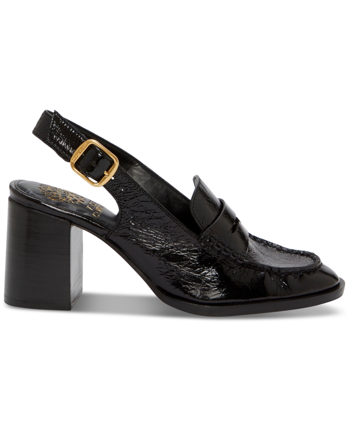 Vince Camuto Gemma Suede Loafer Pump In Jet Black Leather