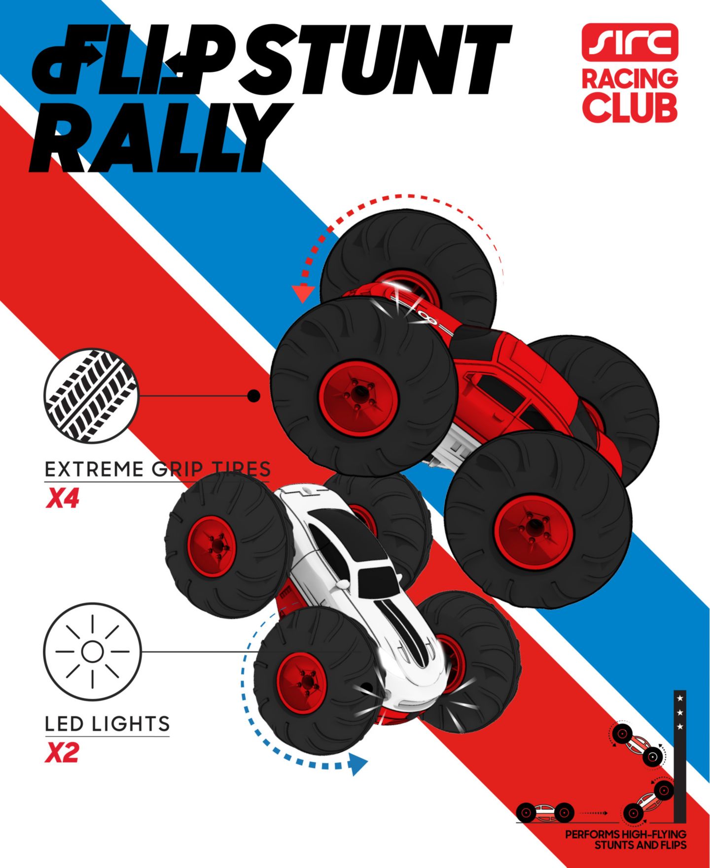 Детская игрушка Sharper Image Remote Control Cars Flip Stunt Rally Toy, 2-in-1 Reversible Car — фото 5