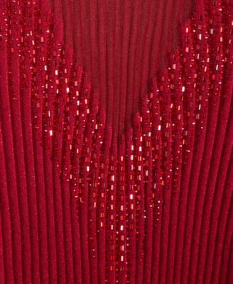 GUESS Women's Alice Rhinestone-Trim Sweater Dress - Macy's