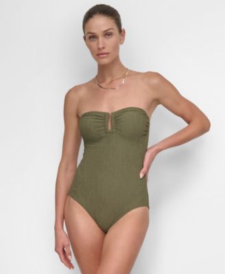 DKNY Women's Textured Shirred One-Piece Swimsuit - Macy's