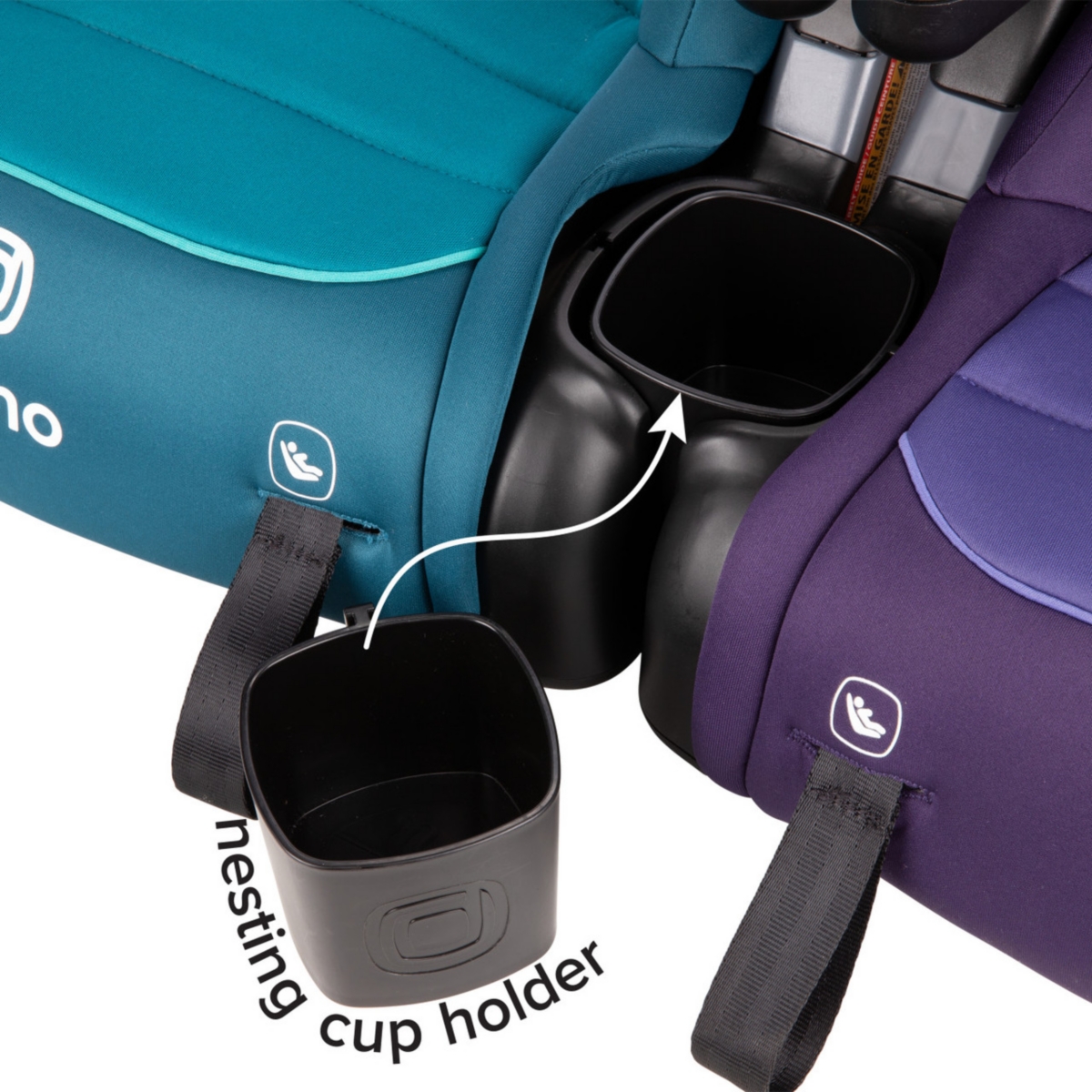 Diono Toddler Connect3 Rxt Backless Booster, Slim Fit 3-Across,/Pink Cotton Candy, Latch - Blue surge /pink cotton candy