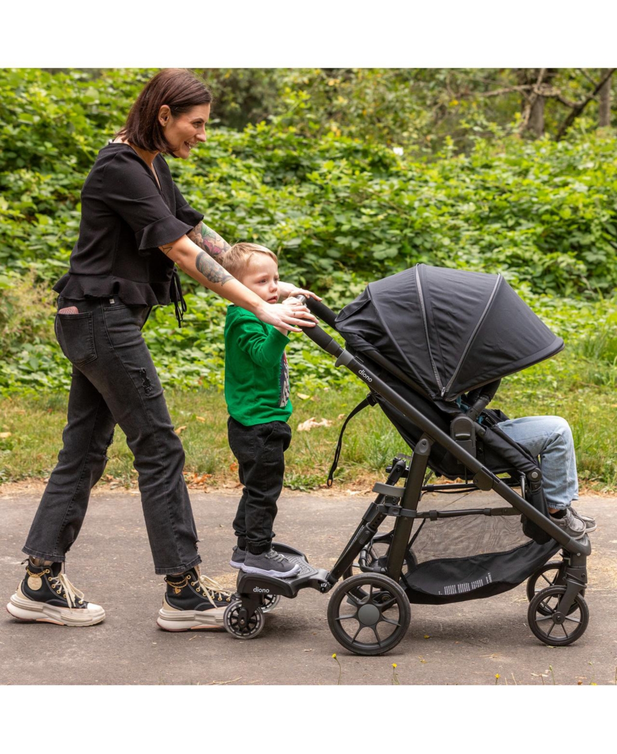Diono Hop 'n Roll Universal Stroller Board, Compatible with most strollers, wagons and travel systems,- Black