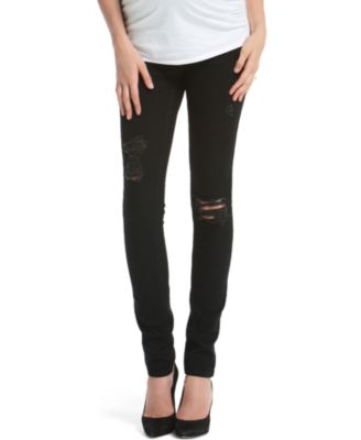 black distressed maternity jeans