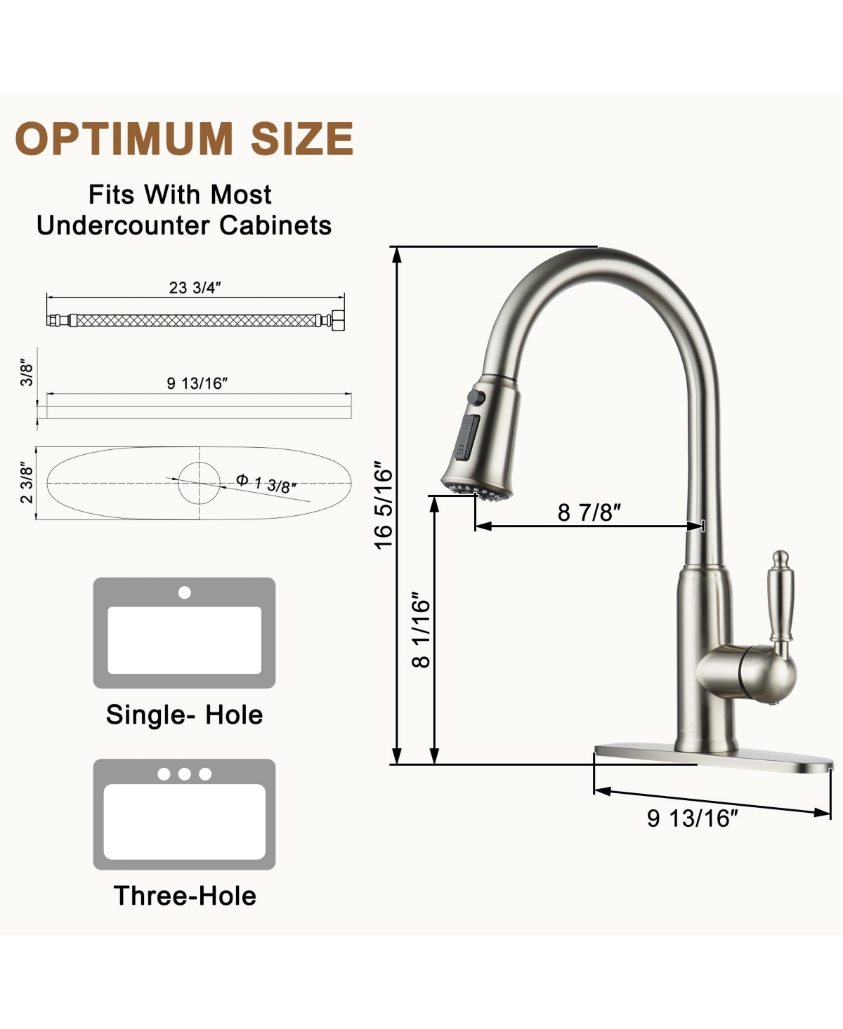 Casainc Single-Handle Pull-Down Kitchen Faucet Single Hole Faucet