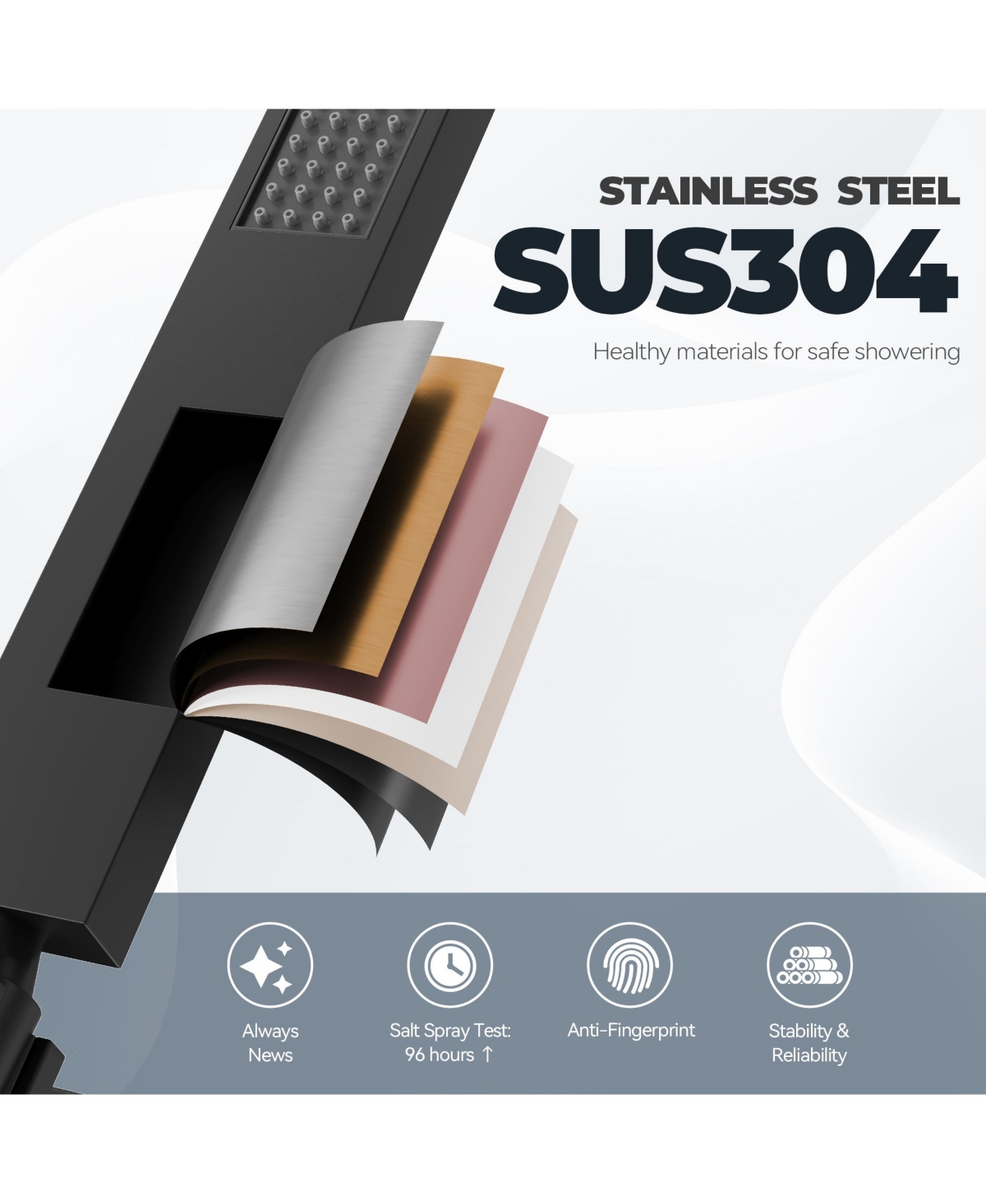 Casainc Doux Wall Mounted Waterfall Tub Spout with Diverter and Handheld Shower Head